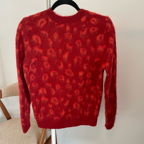 & Other Stories red & orange animal print wool sweater - Picture 3 of 3